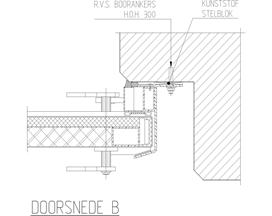 492.1 – Details montage kozijn vluchtdeur (schuifdeur)