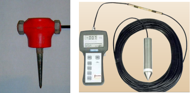 533.1 – Geofoon (links) en waterspanningsmeter (rechts)
