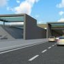 505.1 – Tegenlichtschermen Sluiskiltunnel; Hier zijn om architectonische redenen aan de oostkant de tegenlichtschermen zowel bij de ingang als de uitgang aangebracht.