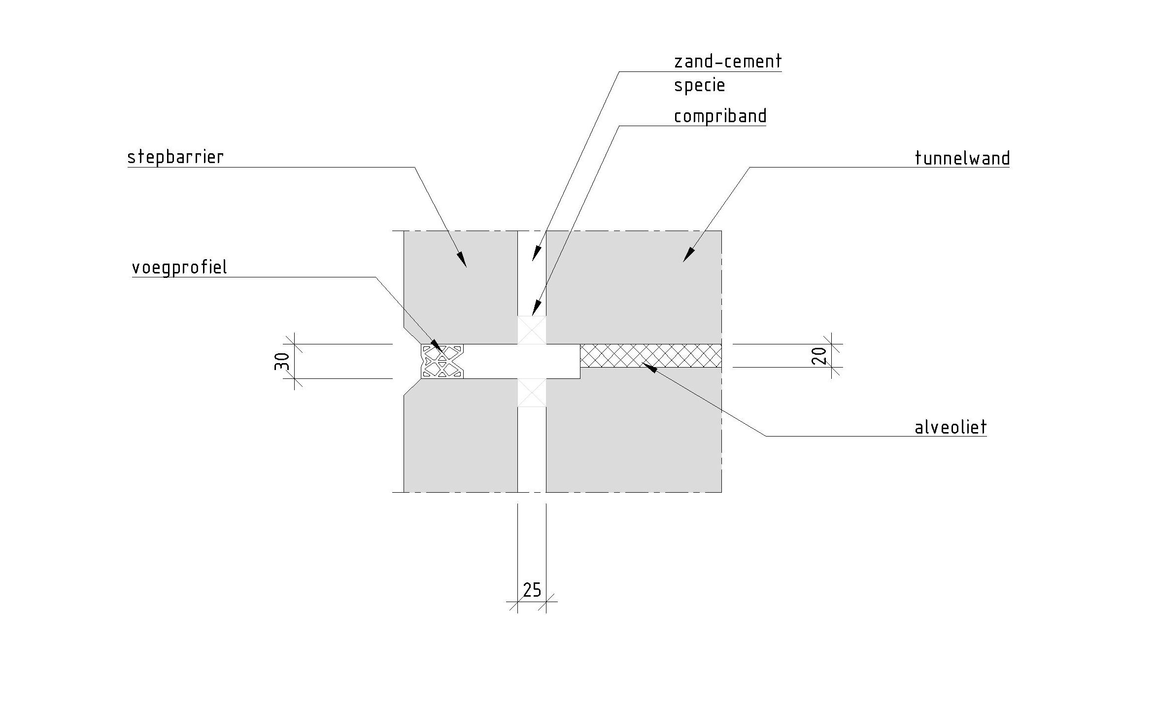 258.3 – Voegprofiel step barrier buitenwand doorsnede B