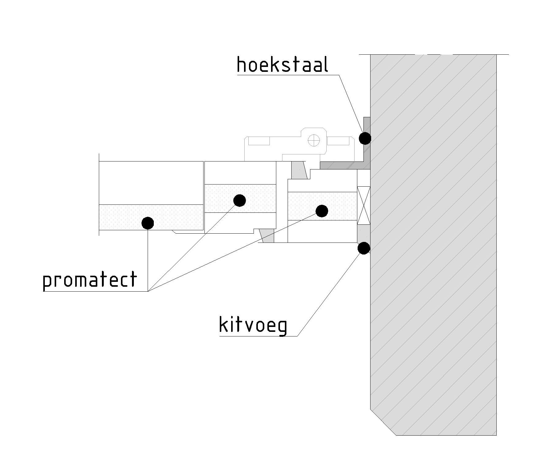 491.1 – Detail montage kozijn vluchtdeur (draaideur)